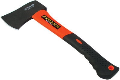 Axe with Plastic-Coated Fiberglass Handle