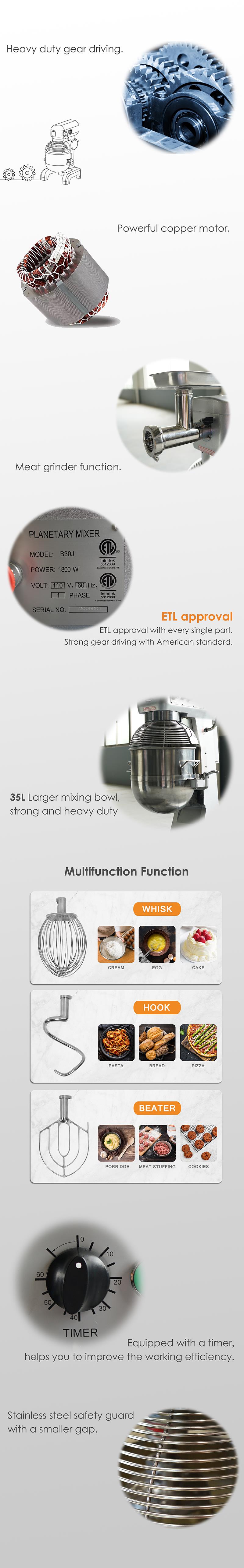 Detailed view of mixing attachments and control panel