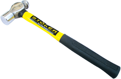 Ball Pein Hammer with Fiberglass Handle and Rubber Grip