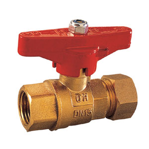 Brass Ball Valve with Red Lever