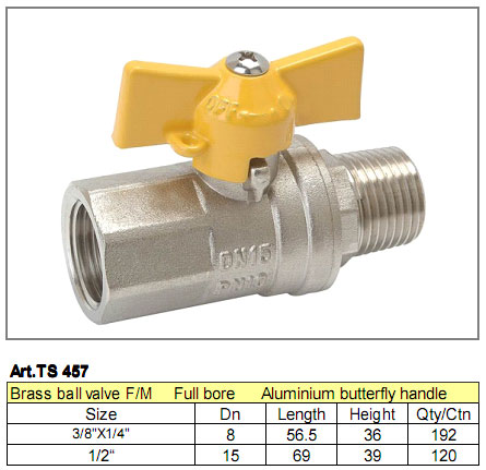 Brass Ball Valve with Butterfly Handle