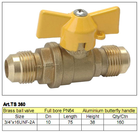 Brass Ball Valve with Butterfly Handle