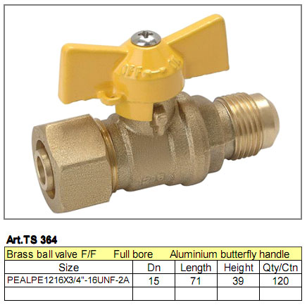 Brass Ball Valve with Aluminium Butterfly Handle