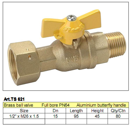 Brass Ball Valve with Aluminium Butterfly Handle