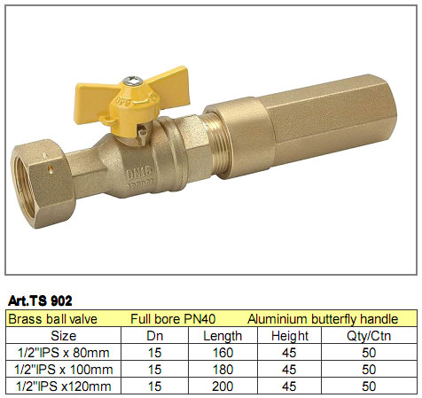 Brass Ball Valve with Aluminum Butterfly Handle