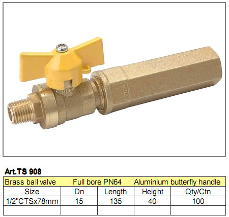 Brass Ball Valve with Aluminum Butterfly Handle