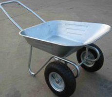 Twin-Wheel Metal Tray Wheelbarrow