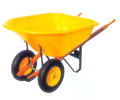 Twin-Wheel Plastic Wheelbarrow for Garden and Construction