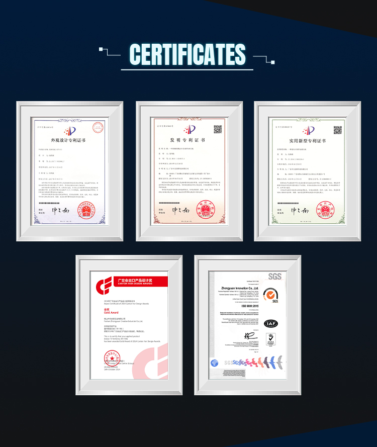 Design patents and ISO certification documents
