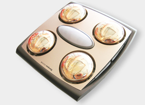 Bathroom Radiant Heater with Four Spherical Lamps