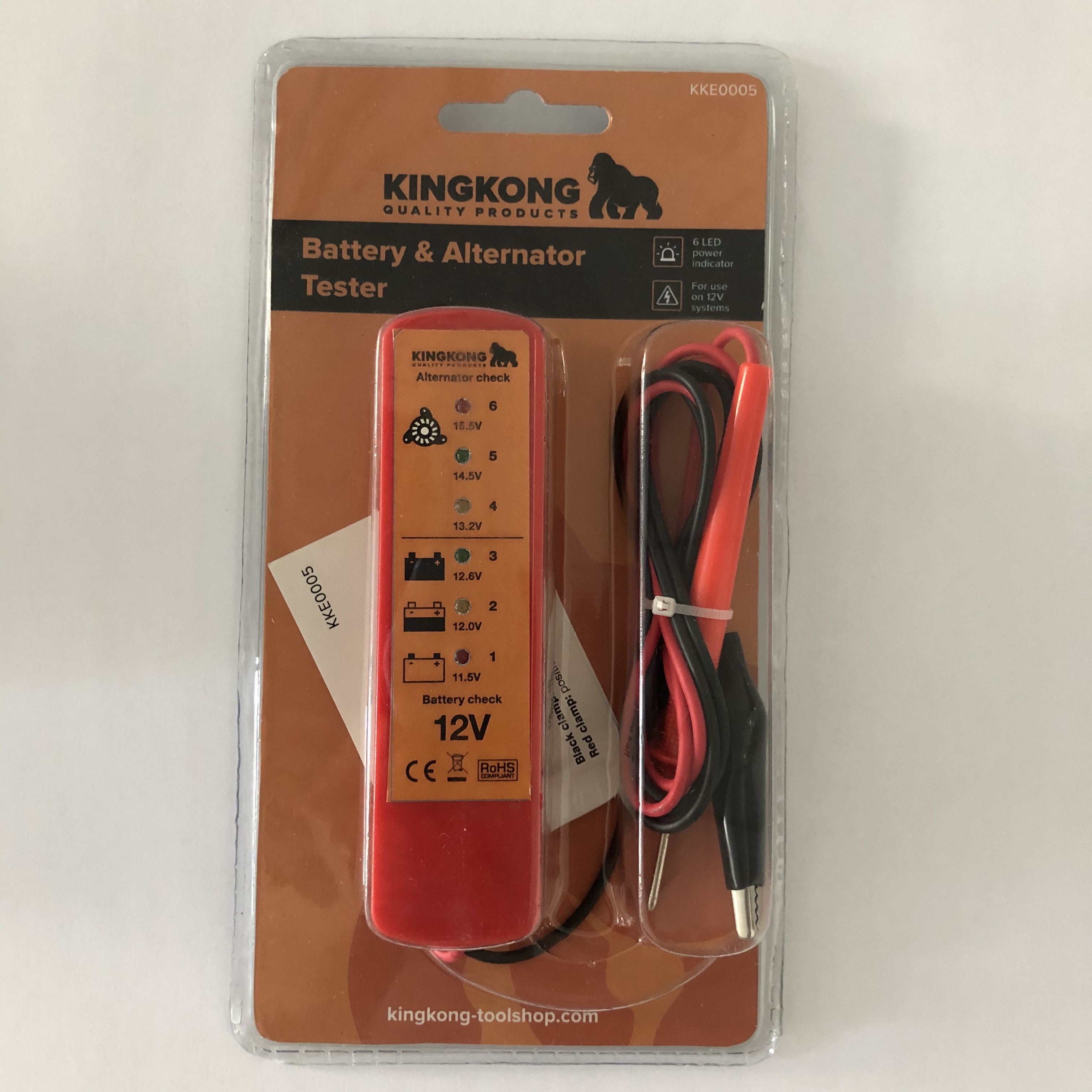 12V Battery and Alternator Tester with LED Indicators