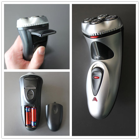 Battery Operated Multi-Blade Shaver with Trimmer