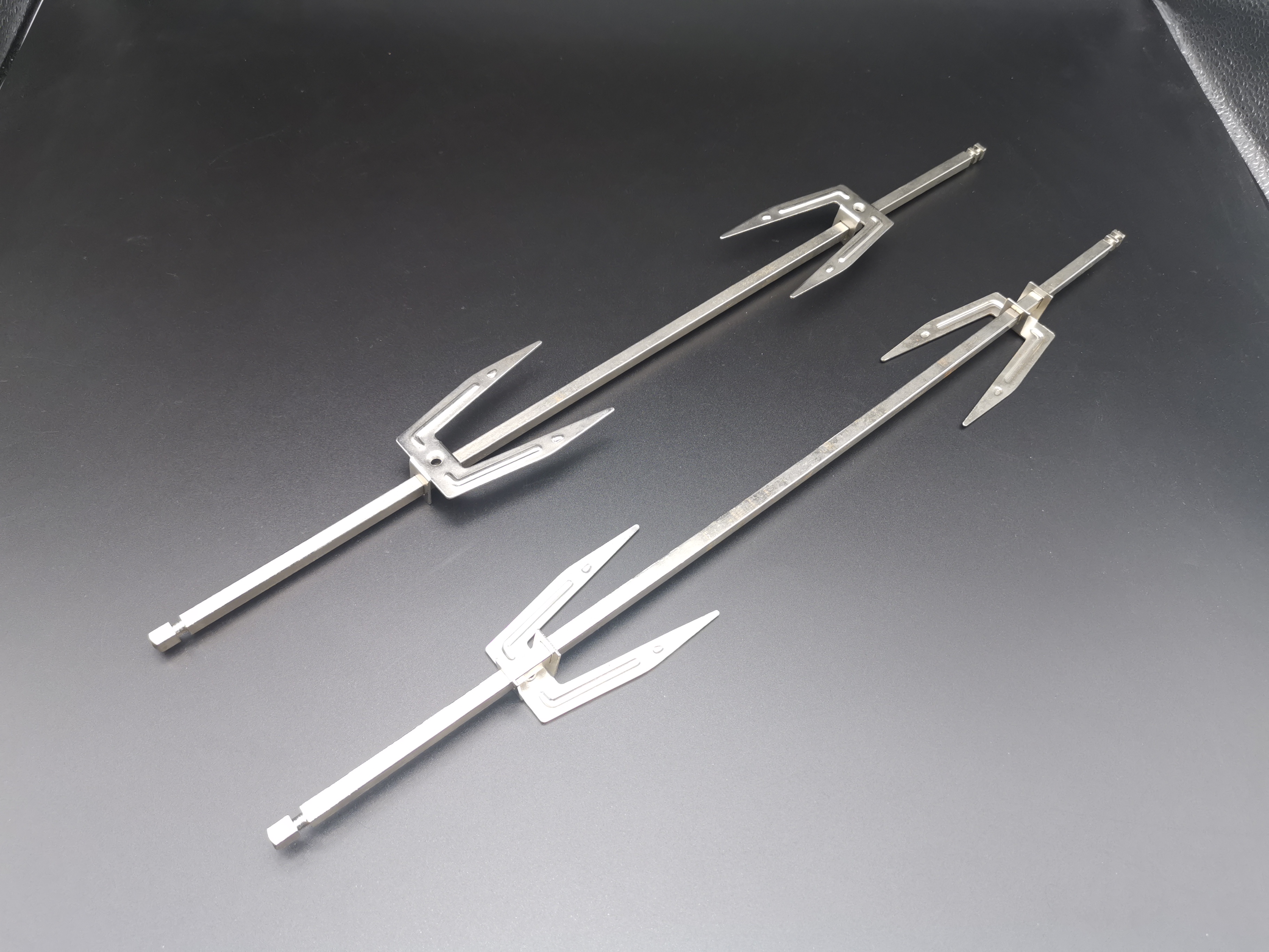 Stainless Steel BBQ Rotisserie Skewers and Forks Set
