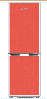 Coral Red Retro Two-Door Refrigerator