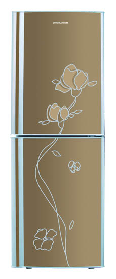 Double Door Refrigerator with Floral Design