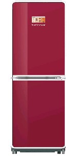 Burgundy Retro Two-Door Refrigerator