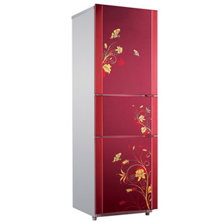 Multi-Door Household Refrigerator with Floral Design