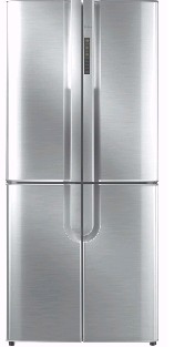 Four-Door Stainless Steel Refrigerator