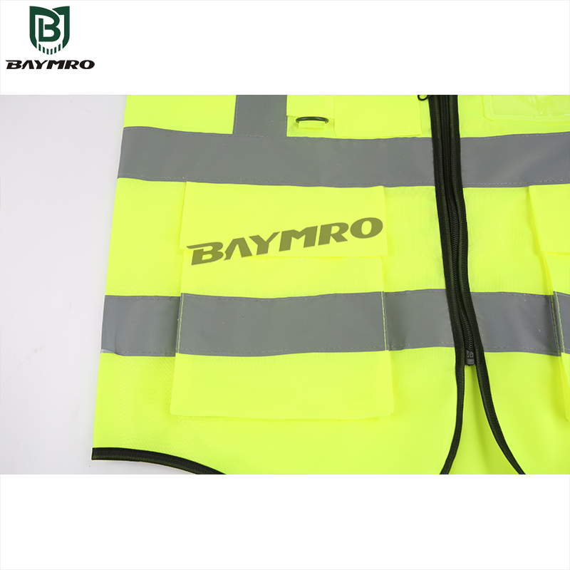 High-Visibility Reflective Safety Vest with Zipper