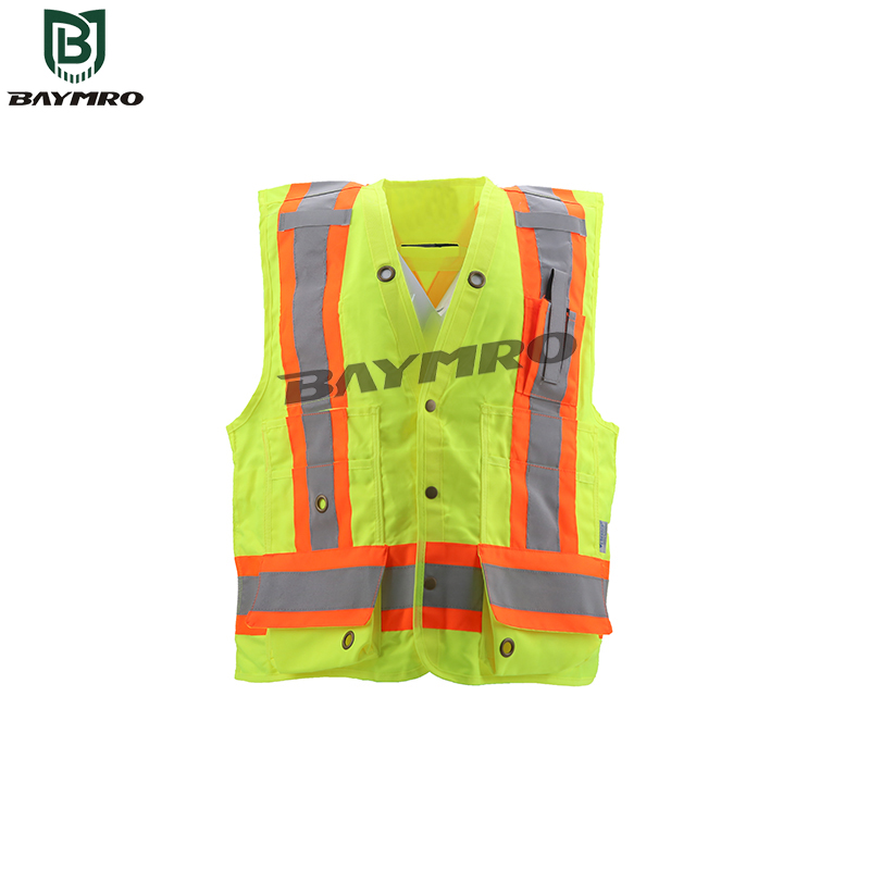 BDP1021 - CSA Z96-09, Class 2, Level 2 CSA Hi Viz Surveys Safety Vest - Engineer Style - Image 3