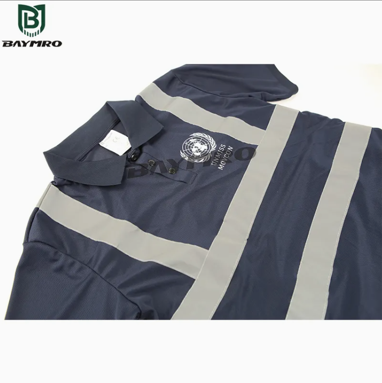 Reflective Striped Polo Shirt