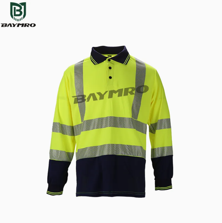BDP1261S3 - Reflective Long Sleeve POLO Shirt - BDP1261S3 - Image 3