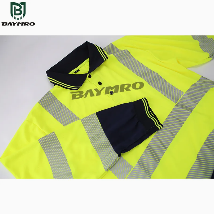 Reflective Long Sleeve Polo Shirt
