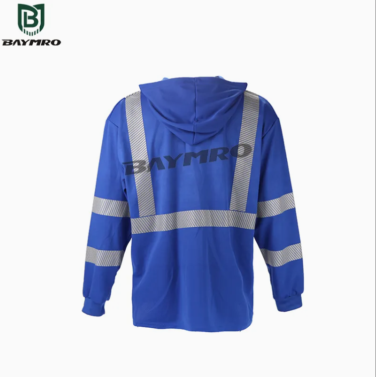 BDP1264S1 - Hooded Reflective T-Shirt Long Sleeve - BDP1264S1 - Image 2