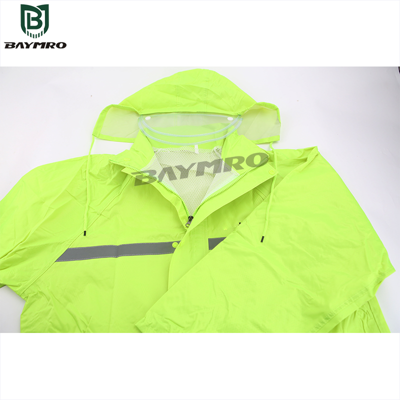 High-Visibility Waterproof Raincoat with Reflective Strips