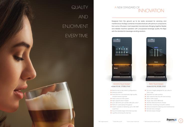 Coffee machine overview and cup dispensing