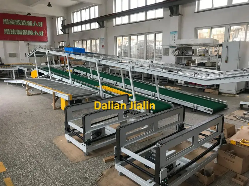 Inclined and horizontal belt conveyor sections