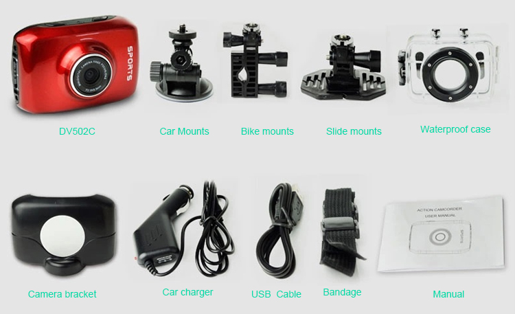 Action camera mounting accessories kit