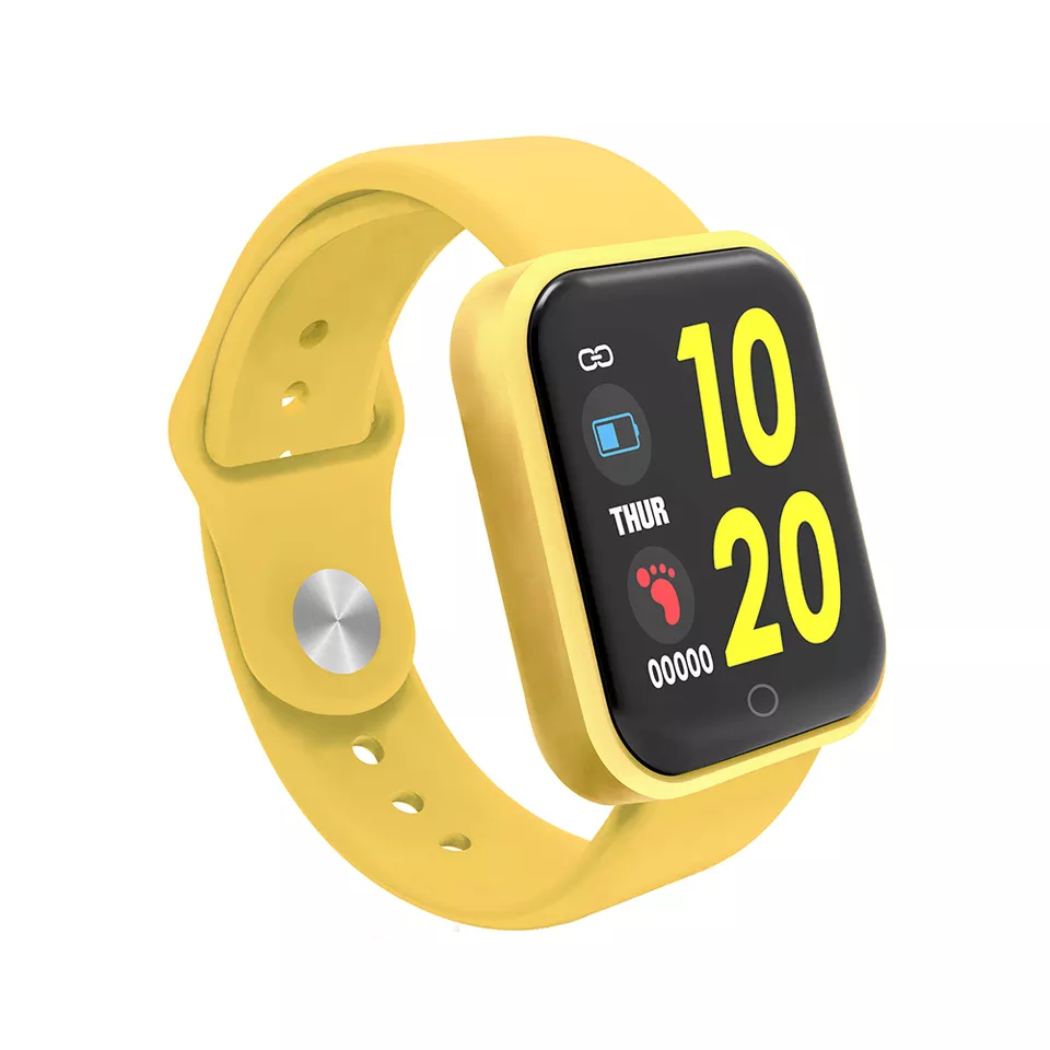 Smart watch with yellow sport band