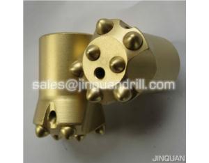 Tapered chisel bit for rock drilling machinery