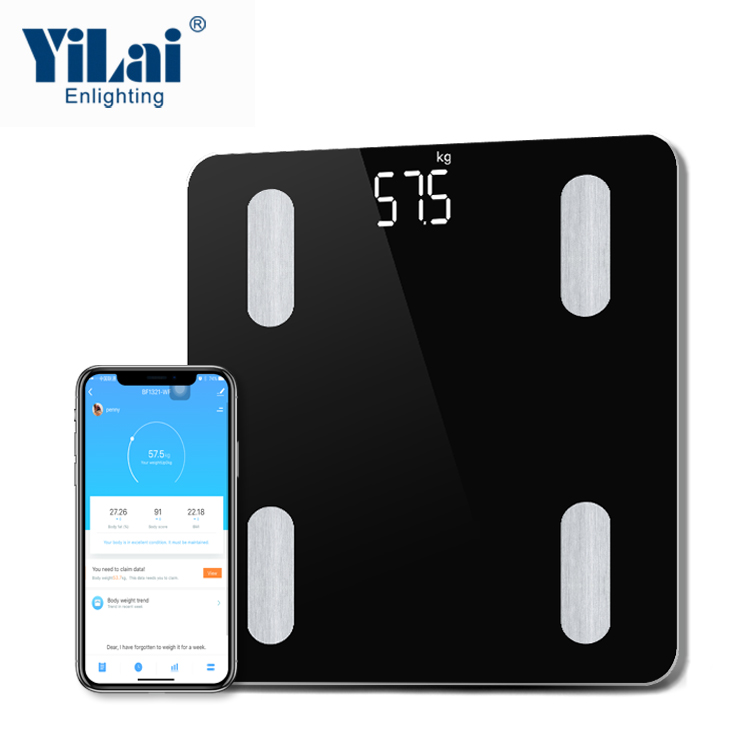Best seller TUYA WIFI SCALE LED display 180KG capacity ITO glass smart body fat scale - Image 2