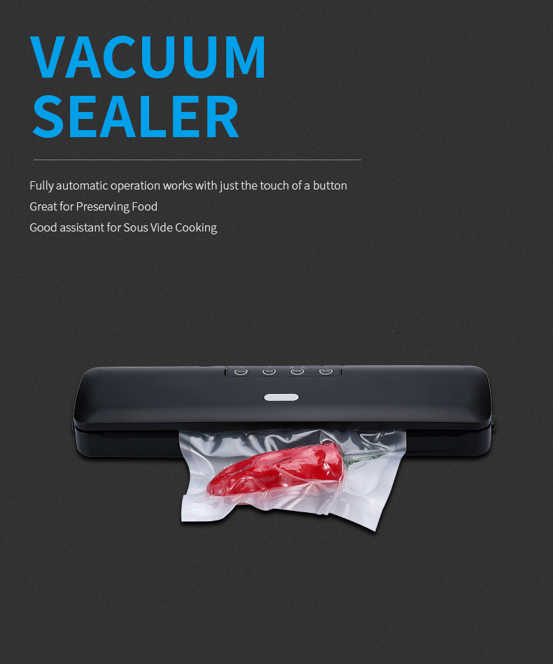 Automatic vacuum sealer for food preservation and sous vide