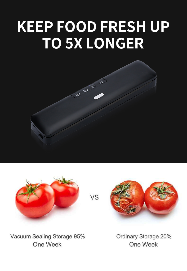 Freshness comparison chart showing vacuum sealing vs ordinary storage
