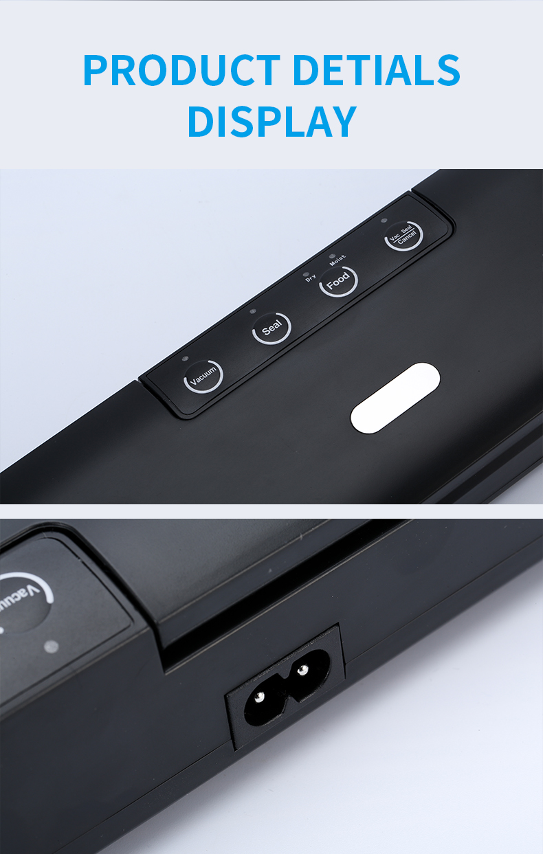 Control panel detail showing Dry, Moist, and Seal modes