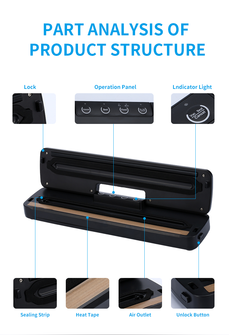 Internal structure analysis of the vacuum sealer components