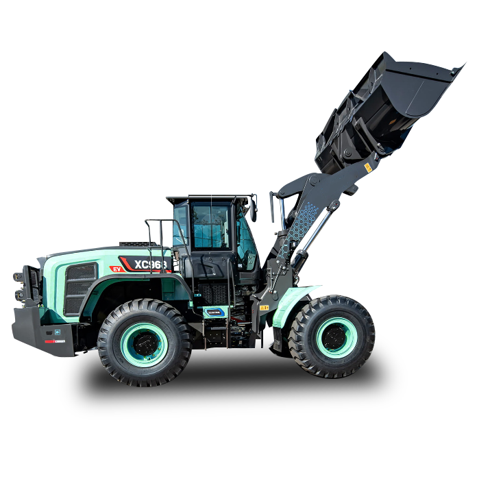 Electric loader operating in a construction setting