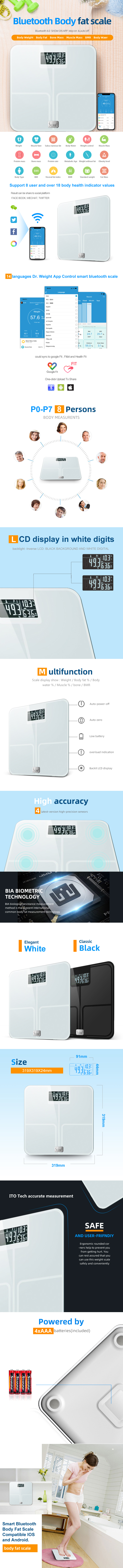 Smart Bluetooth Body Fat Scale Overview