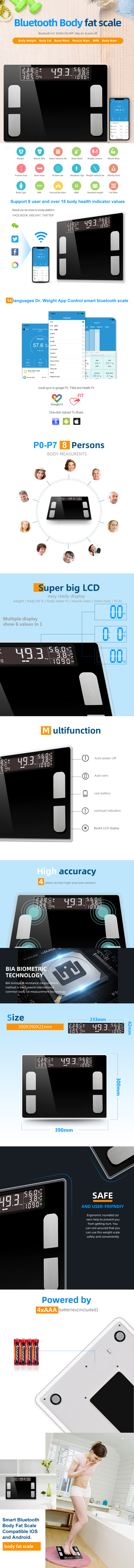Smart Bluetooth Body Fat Scale Overview