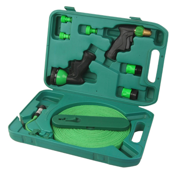Garden Hose and Nozzle Set with Case