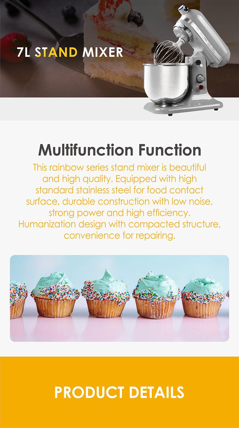 7L Rainbow series stand mixer product presentation