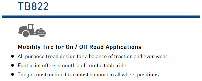 TB822 All-Terrain Mobility Tire Tread Design