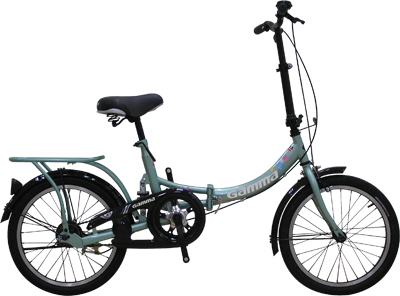 Folding Step-Through Bicycle with Luggage Rack
