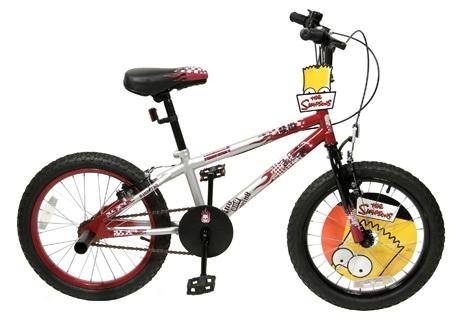 Red and Silver Bicycle with The Simpsons Theme