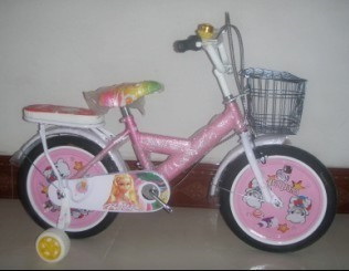 Children's Pink Bicycle with Training Wheels