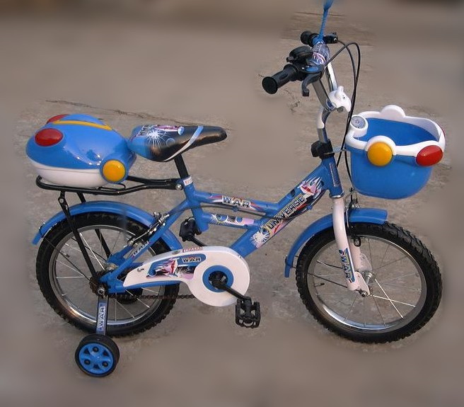 Blue Children's Bicycle with Training Wheels