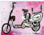 Electric Step-Through City Bicycle with Basket and Rear Seat